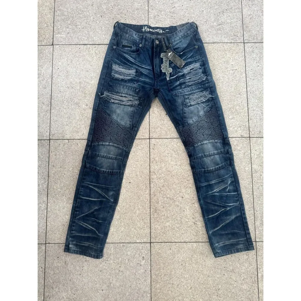 FlySociety Ripped Washed Jeans - Picture 1 of 4